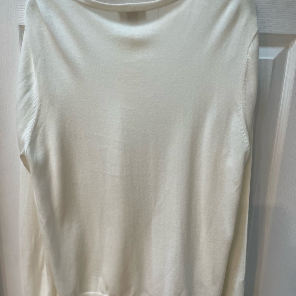 LOFT Cream Embroidered Button-Up Blouse - Picture 4 of 4